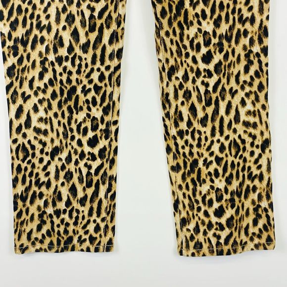 Chico's So Slimming Leopard Print Twill Stretch Elastic Pants‎ Womens 1 Medium 8 - Picture 3 of 6